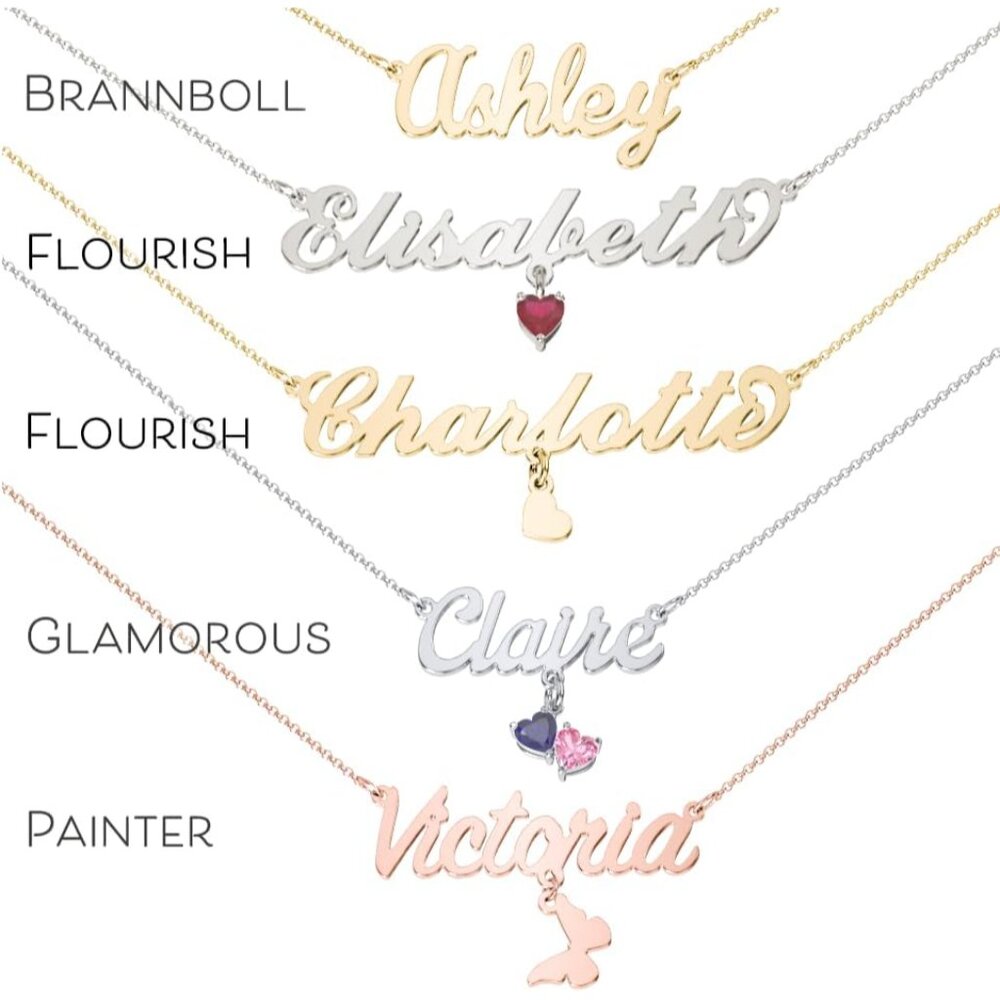 Personalized Name Necklace Solid Gold, Solid Ster… - image 3